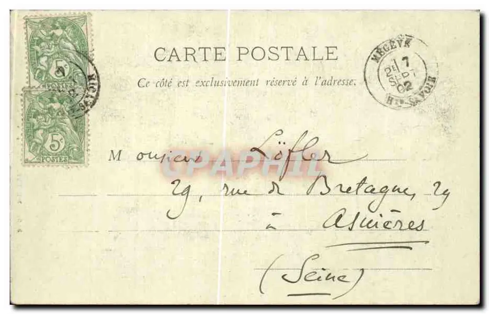 Mégève - La Belle-aux-Bois — cachoeira em um cânion — editor Philippe, n° 310 - Verso