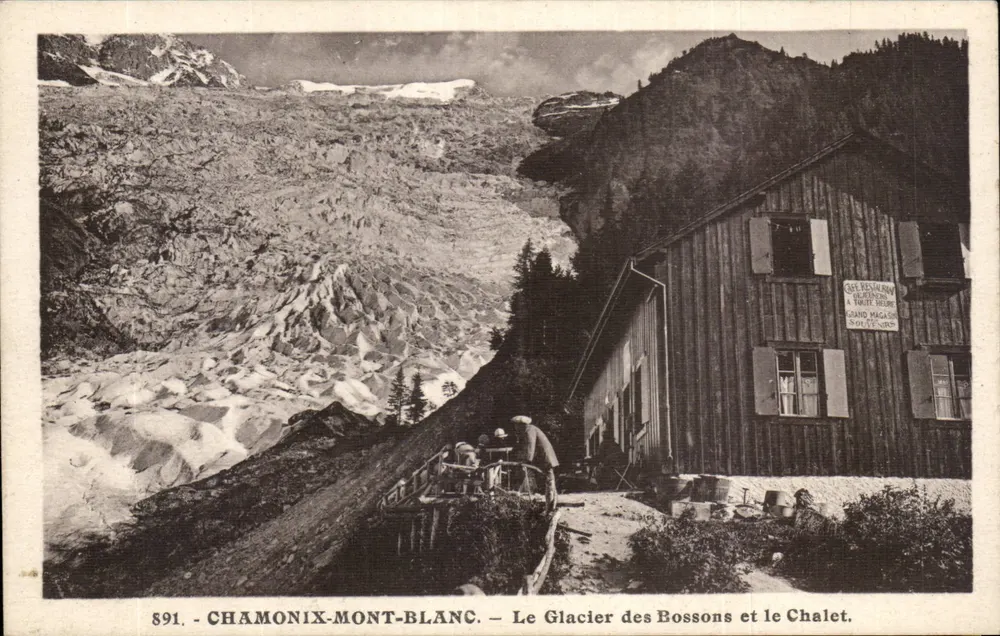 Chamonix-Mont-Blanc — Le Glacier des Bossons et le Chalet — n° 891 - Recto