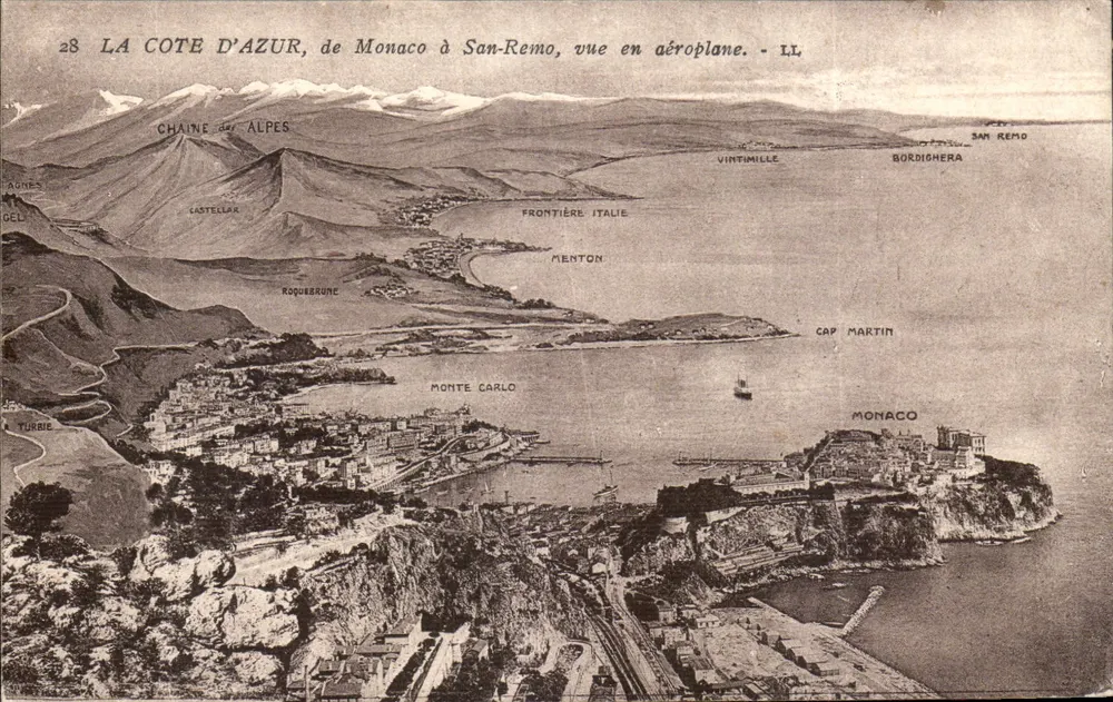 Die Côte d'Azur, von Monaco bis San Remo, Ansicht aus dem Flugzeug — LL — n°28 - Vorderseite