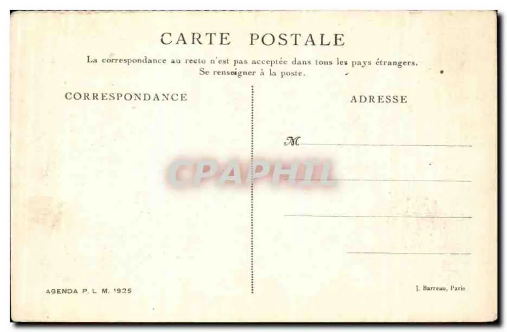 Vila de Entraunes (entre Nice e Barcelonnette) — Agenda P.L.M. 1925 - Verso