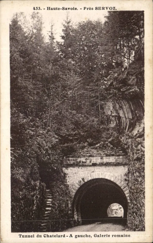 Tunnel du Chatelard - À gauche, Galerie romaine — Haute-Savoie, près Servoz — L. Morand, phot. (Haute-Savoie) - Recto