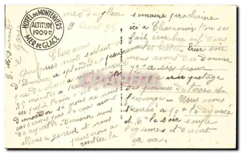 Chamonix-Mont-Blanc — Le Montenvers, la mer de glace — ND. - Verso