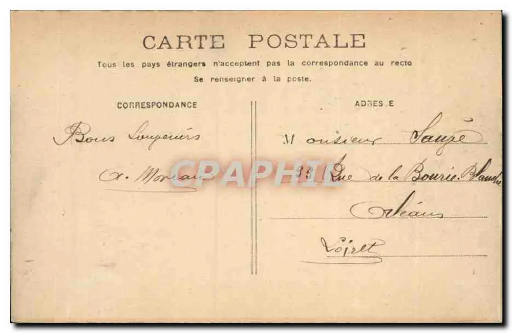 Bordeaux - Cours du Chapeau Rouge - La Bourse - Verso