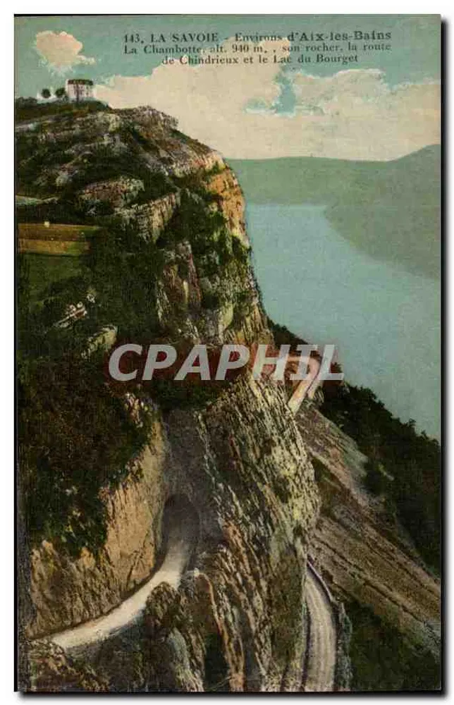 La Chambotte, environs d'Aix-les-Bains — La route de Chindricieux et le Lac du Bourget — éditeur non visible - Recto