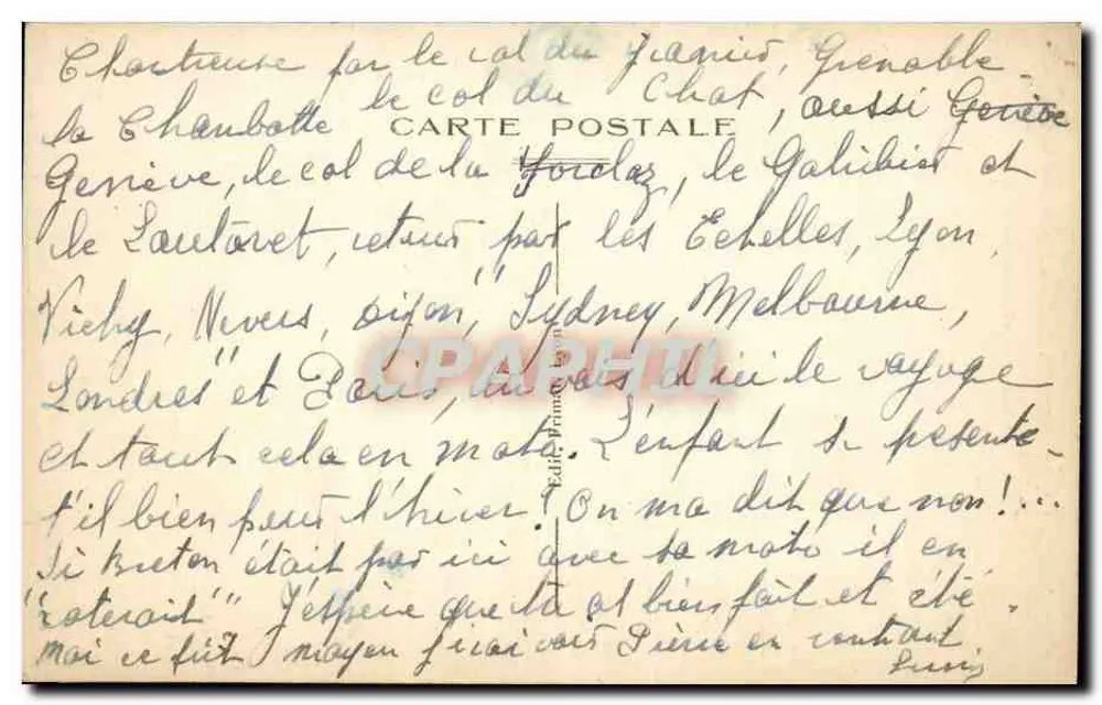 La Chambotte, environs d'Aix-les-Bains — La route de Chindricieux et le Lac du Bourget — éditeur non visible - Verso