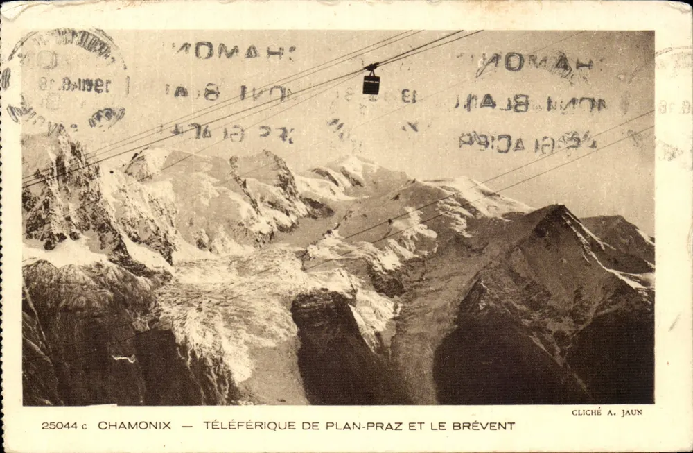 Chamonix — Teleférico de Plan-Praz e o Brévent — Cliché A. Jaun - Frente