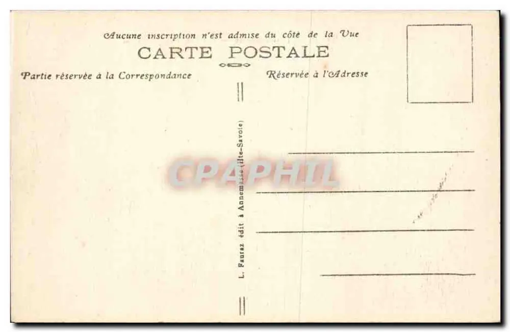 Le Salève (Haute-Savoie) — Aux Rochers de Favergeres — L. Faurez édit. - Verso