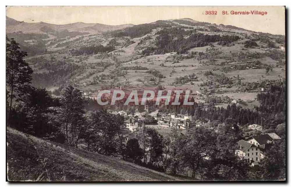 St. Gervais-Village — vista panorâmica — Edição Photoslob, Zürich, n° 3832 - Frente