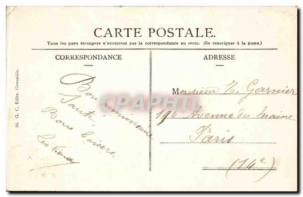 Alpine-Batterie in Manövern — Erinnerung an die Alpen — G. C. Verlag, Grenoble - Rückseite