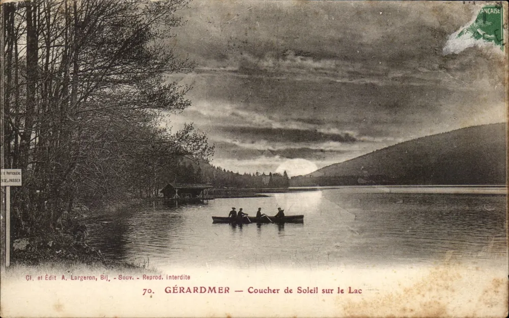 Gérardmer — Pôr do Sol sobre o Lago — A. Largeron, Bij, n°70 - Frente