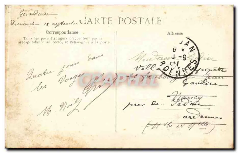 Gérardmer — Pôr do Sol sobre o Lago — A. Largeron, Bij, n°70 - Verso