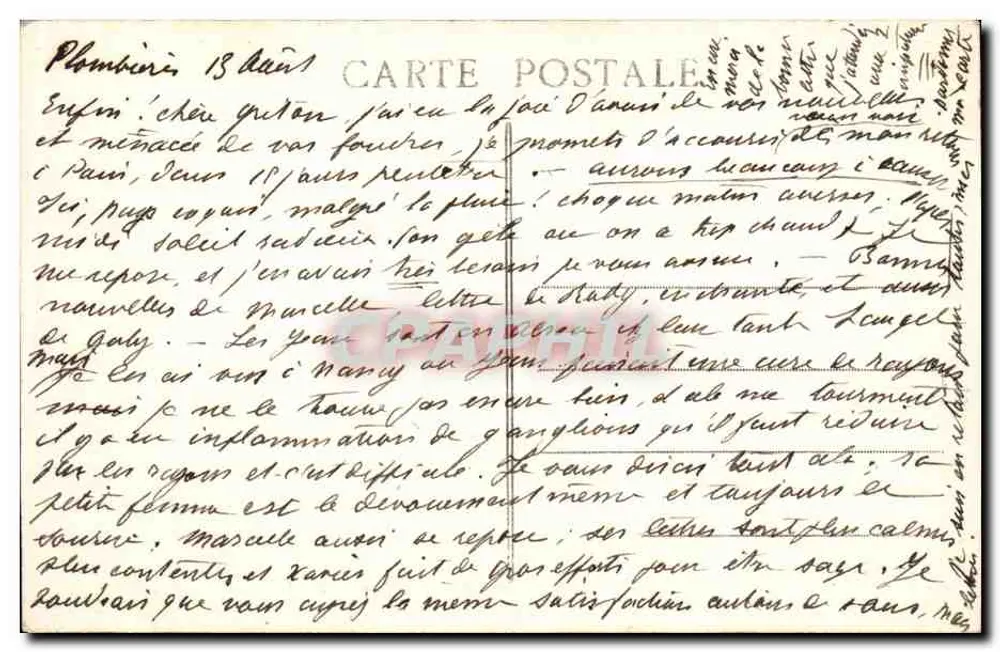 Plombières-les-Bains — Un Coin du Lac du Parc — Collection P. Duroch, Agence de Location, n° 11 - Verso