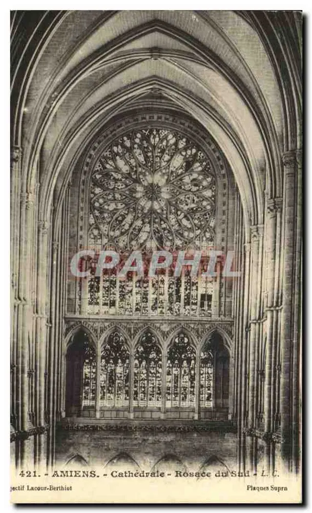Amiens - Catedral - Rosace do Sul - Placas Supra - L.C. - n°421 - Frente