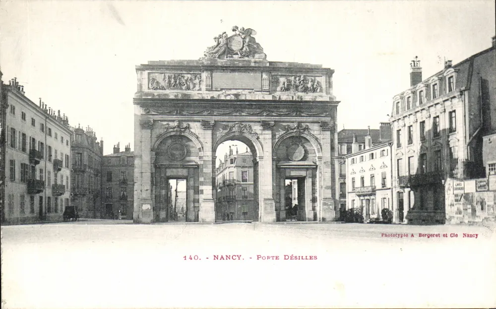 Nancy - Porte Désilles — Fototipia A Bergeret et Cie, Nancy, n°140 - Frente