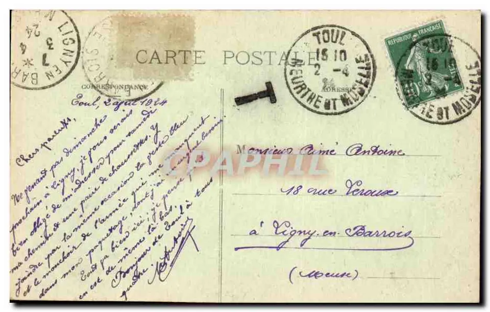 Toul — Recuerdo de Toul — Editor Prathermon, Toul - Reverso