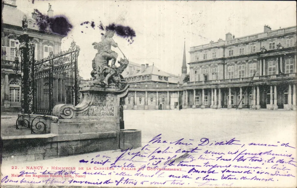 NANCY — Hémicycle de la Carrière — Palais du Gouvernement — Maison des Magasins Réunis, Verlagsnr. 22 - Vorderseite