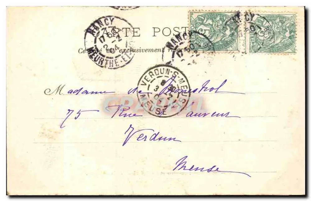 Nancy — Fontaines und Gitter der Place de la Carrière — Verlag J. M. C. Nr. 25 - Rückseite