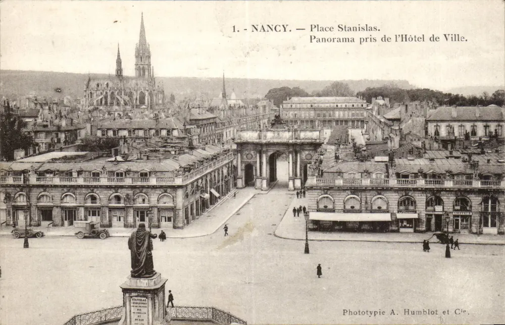 NANCY — Place Stanislas — Panorama aus der Stadtverwaltung. Phototypie A. Humblot et Cie. - Vorderseite