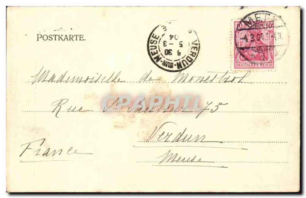 Estátua equestre de Kaiser Wilhelm I em Metz — Nels, Metz, Série 104 No. 11 - Verso