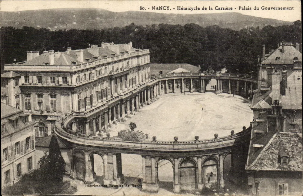 NANCY — Hémicycle de la Carrière - Palais du Gouvernement — Imprimeries Rénnies de Nancy - Vorderseite
