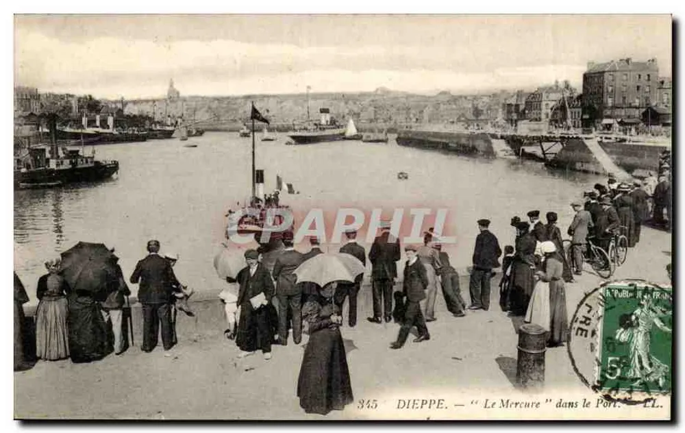 Dieppe — 'Le Mercure' dans le Port — H. Publie & Frères, n° 345 - Recto