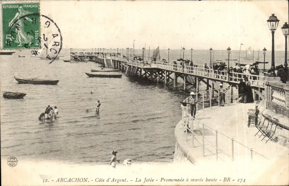 Arcachon - Côte d'Argent - A Ponte - Caminhada com maré alta - BR - 274 - Frente