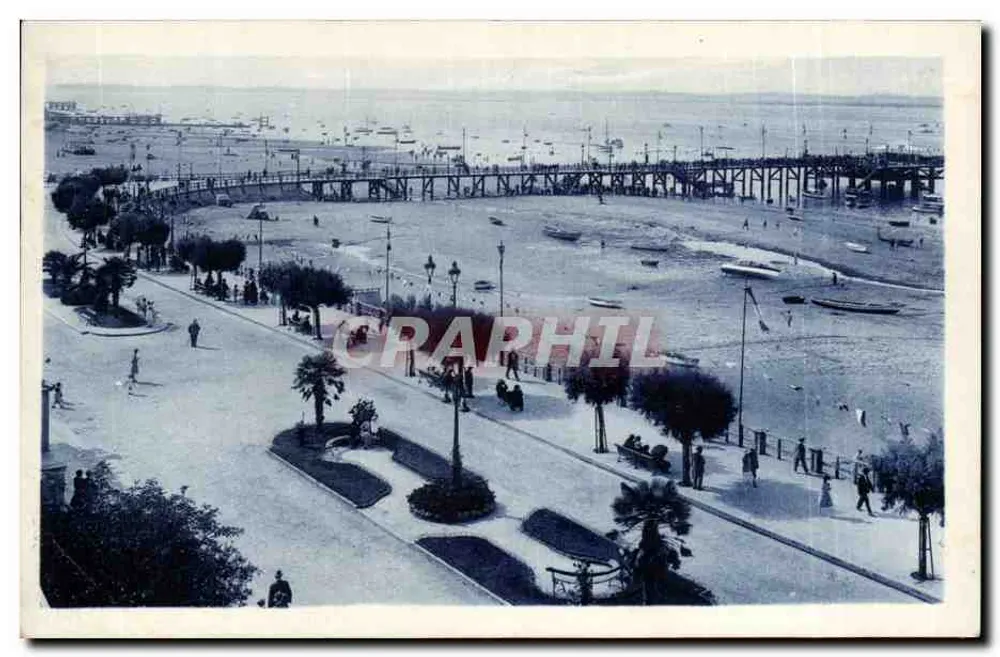 Arcachon — O Boulevard e a Pista de Areia-Promenade — Editor Biloc Frères, Bordeaux - Frente