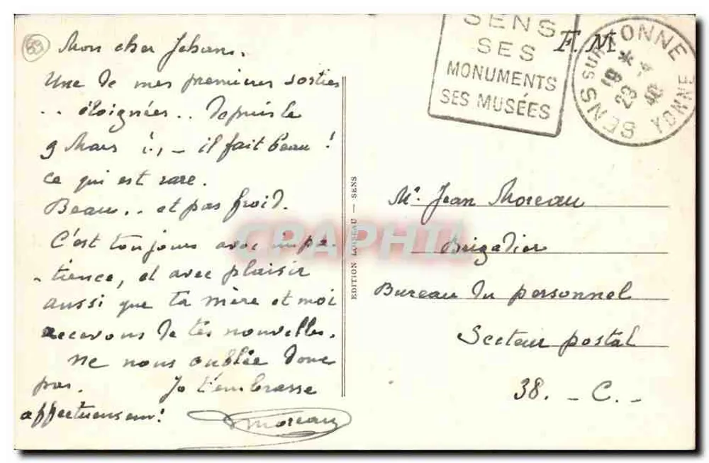 Sens — Die Kathedrale und das Tor Moses — ND.55, Edition Laineu - Rückseite