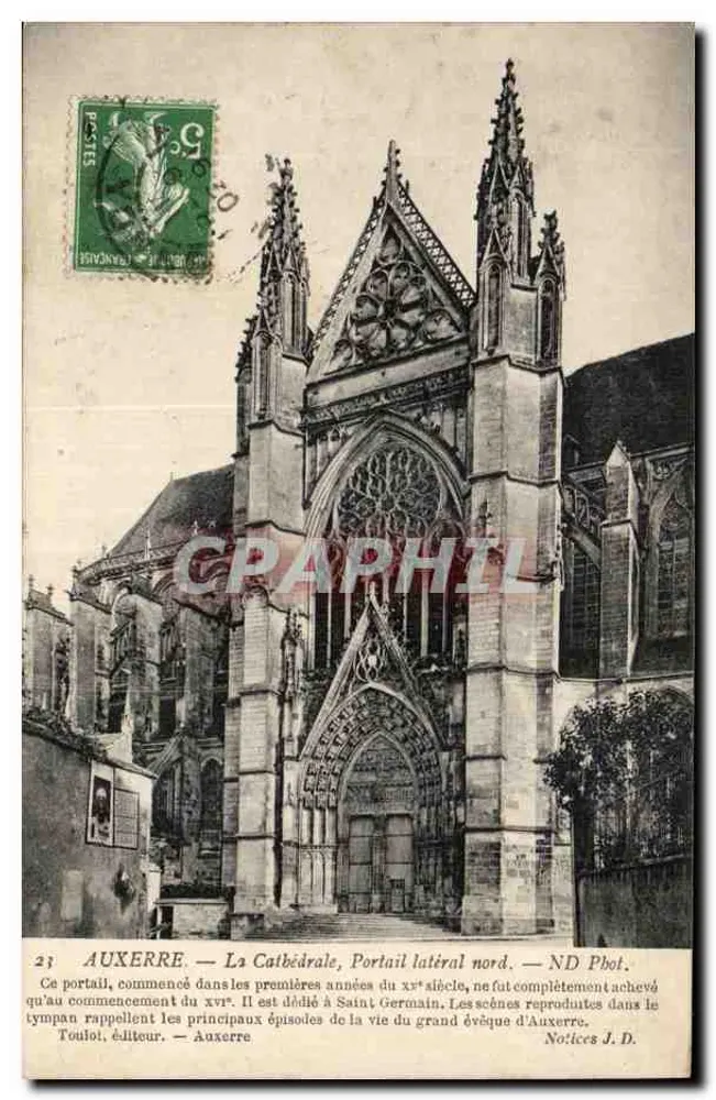 Auxerre — Die Kathedrale, nördlicher Seitenportal — Notices J. D. - Vorderseite