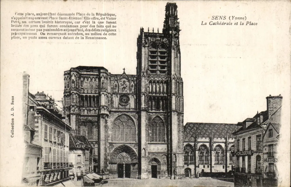Sens (Yonne) — Die Kathedrale und der Platz — Sammlung J. D. Sens - Vorderseite