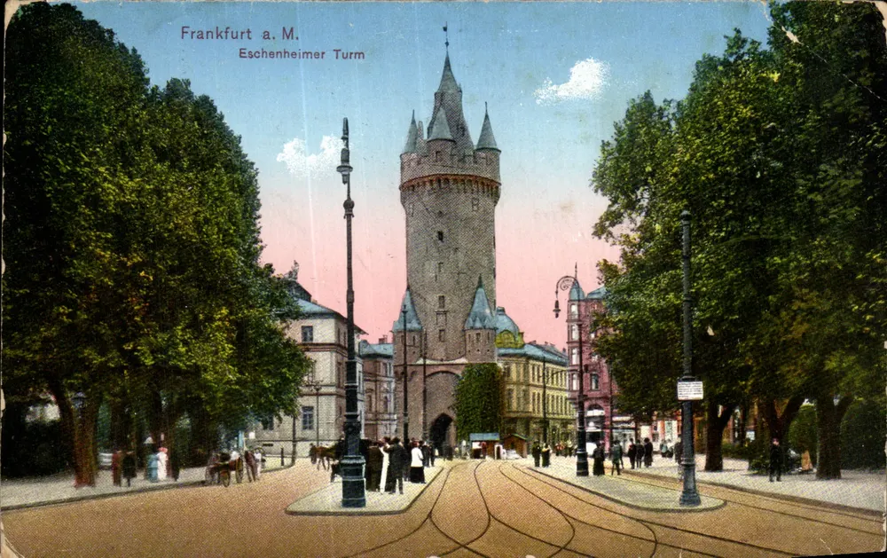 Frankfurt a. M. — Torre Eschenheimer — Grand Bazar, Frankfurt a. M. - Frente
