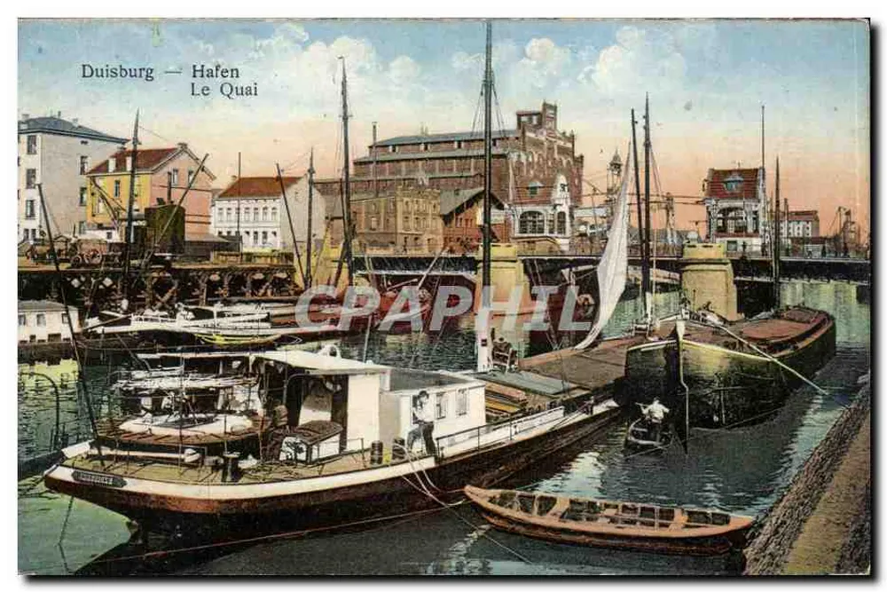 Duisburg — Hafen Le Quai — éditeur J. B. Bühle, Duisburg - Recto