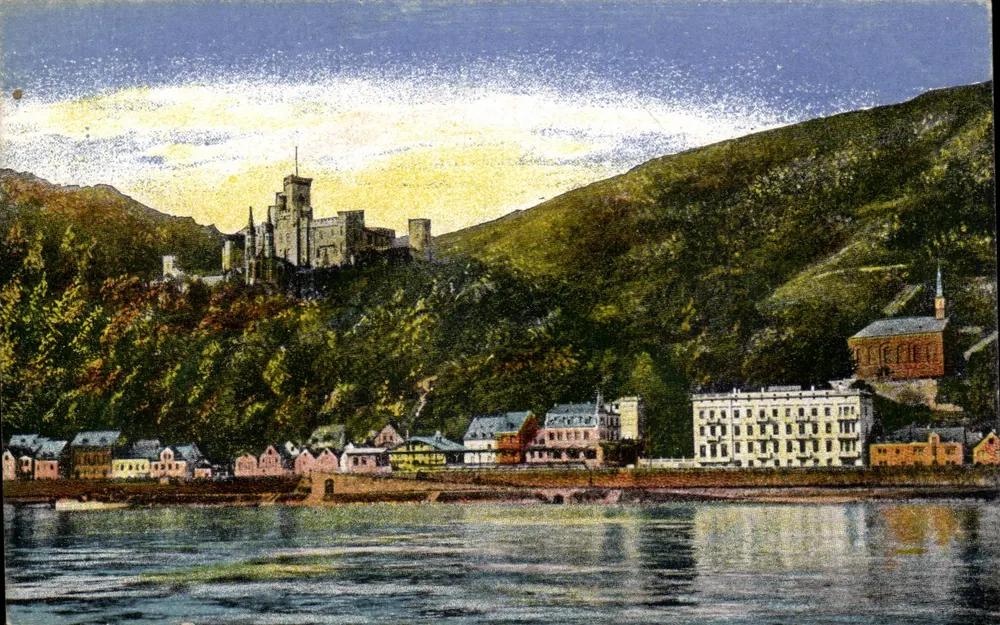 Stolzenfels — castelo medieval sobre o rio Reno — K. Walter Diehl, Mainz - Frente