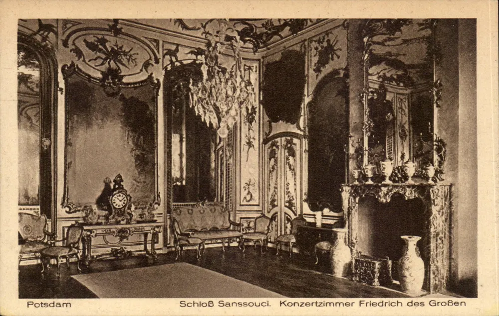 Schloss Sanssouci — Konzertsaal Friedrich des Großen — Kunstverlag Robert Függet, Berlin SW 48 - Vorderseite