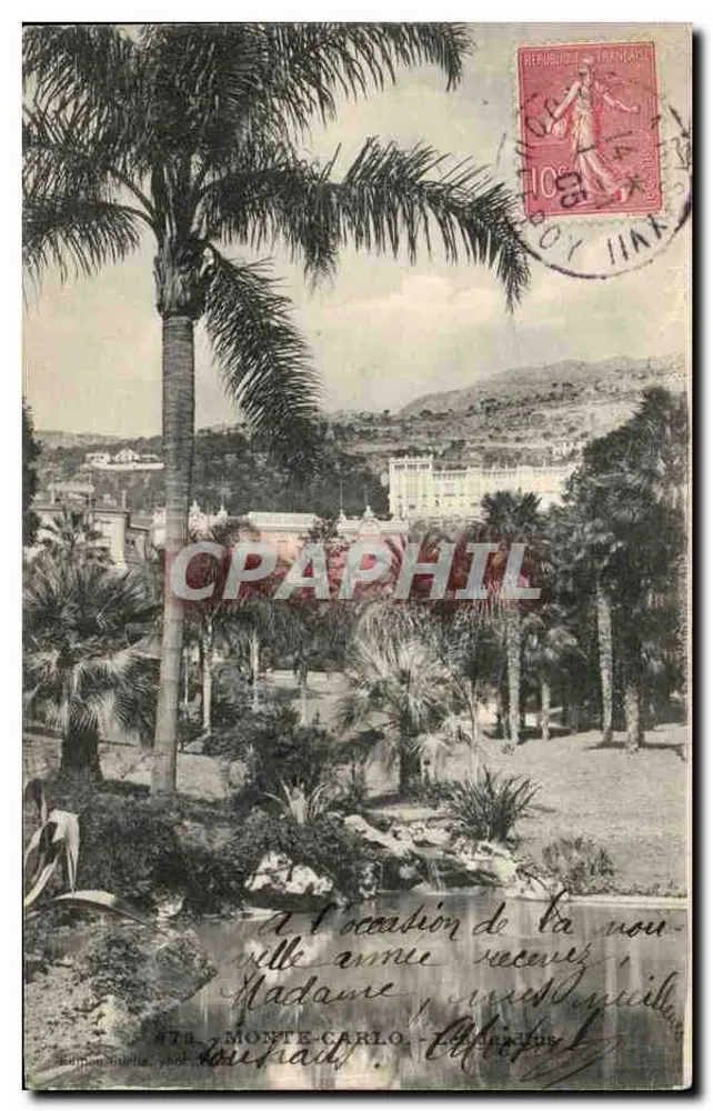 Monte-Carlo — Vista panorâmica com palmeiras — Editor: n° 77a - Frente