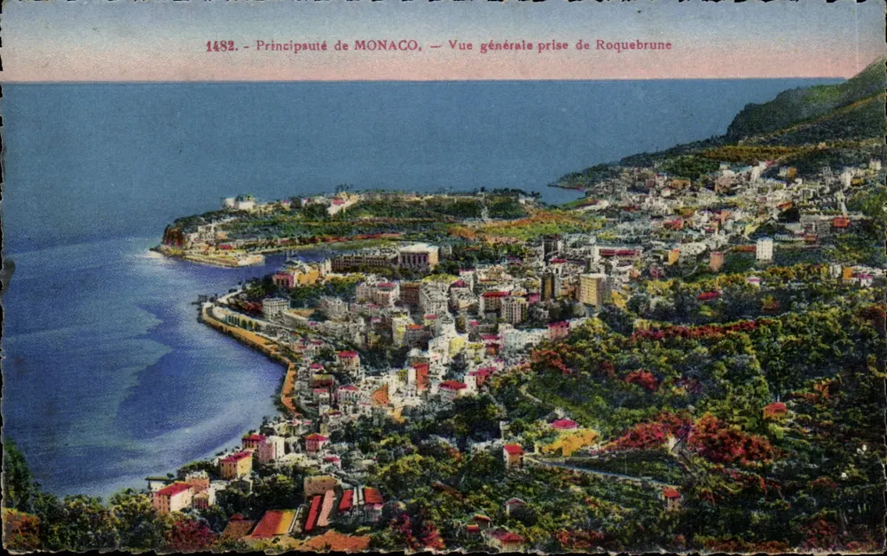 Principado de MONACO — Vista general tomada desde Roquebrune — Edición L. Clapin, 1482 - Anverso