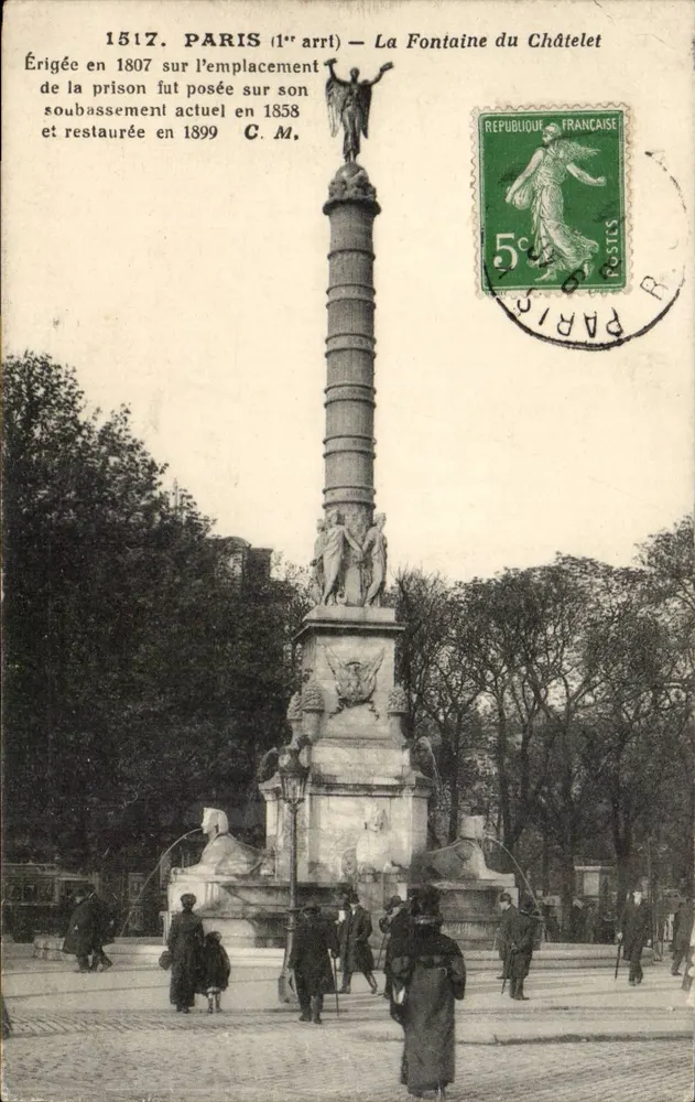 París (1° arr.) — Fuente del Castell — editor C.M. - Anverso