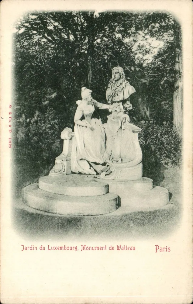 Jardin du Luxembourg, Monument de Watteau — Paris — St. & Co. n° 10128 - Recto