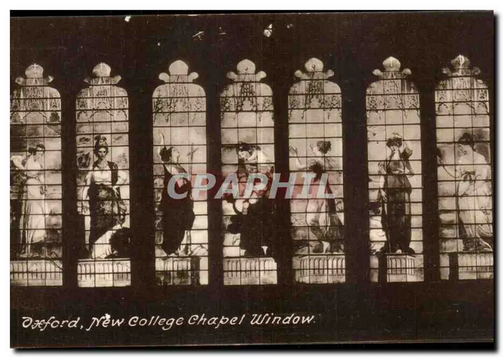 Oxford, New College Chapel Window — Ansicht der Glasfenster — Frith's Series, Nr. 384 - Vorderseite