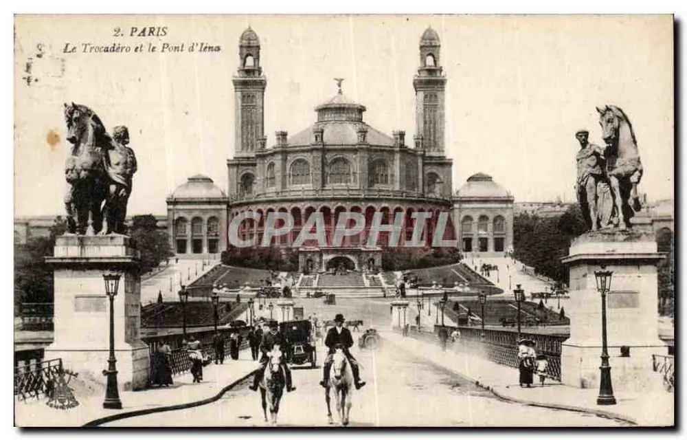 Paris — Le Trocadéro et le Pont d'Iéna — Imp. Phot. 'L'Abellère', Asnières - Recto