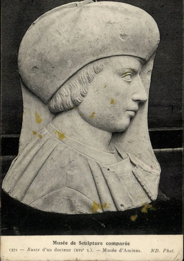 Busto de um médico (século XVI) — Museu de Amiens — ND. Fot. - Frente