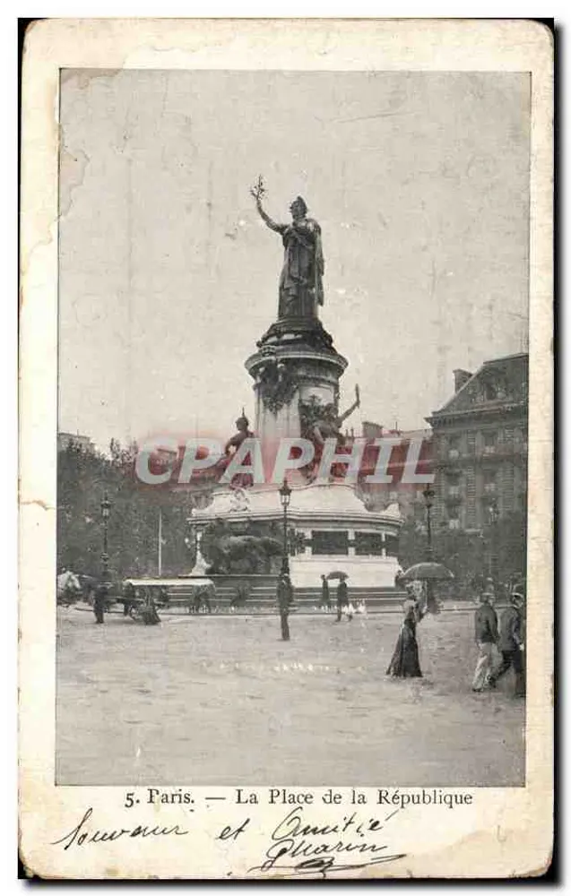 Paris — A Place de la République — Collection du Petit Parisien, n°5 - Frente