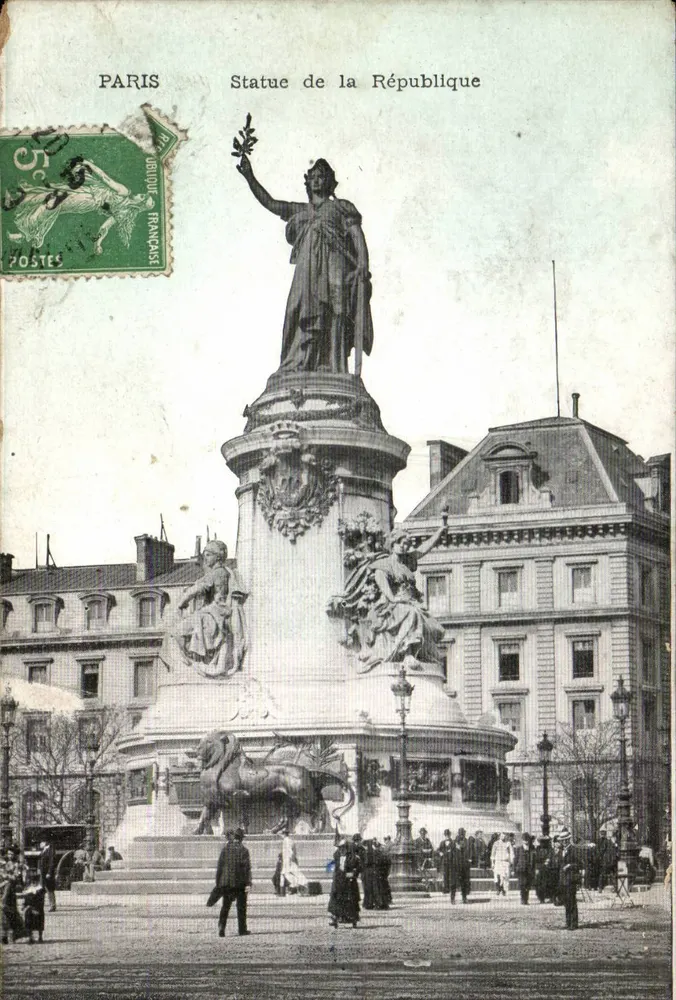 Paris — Estátua da República — editor desconhecido, número de série não visível - Frente