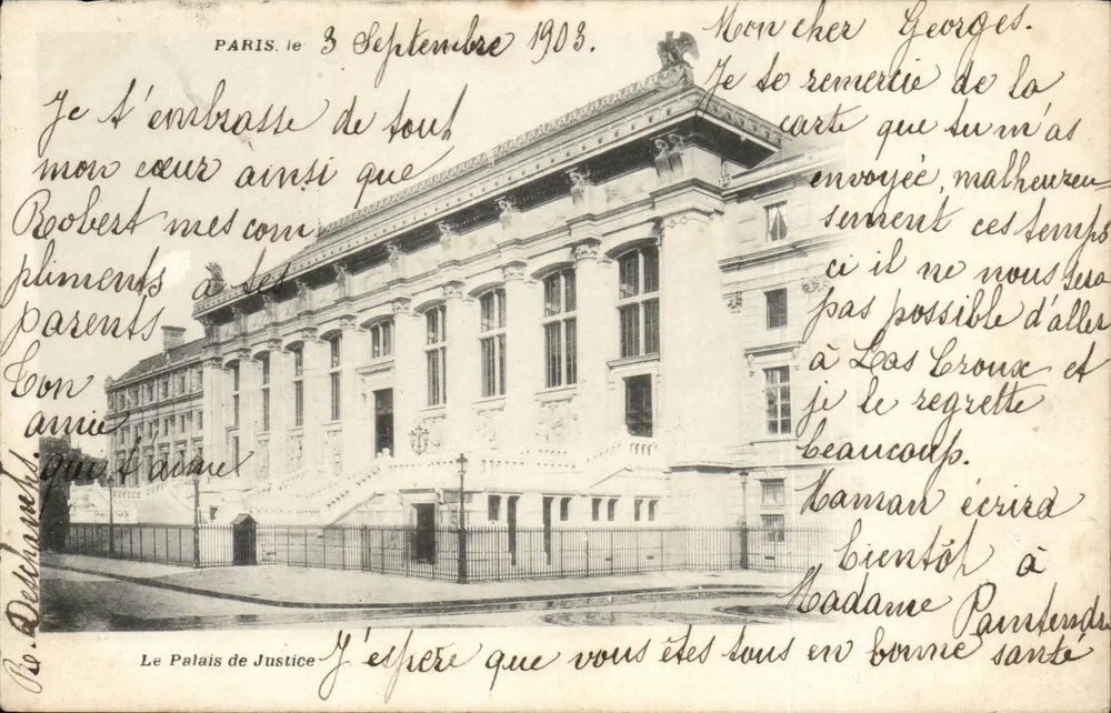 O Palácio de Justiça — Paris — editor: R. Delhachet - Frente