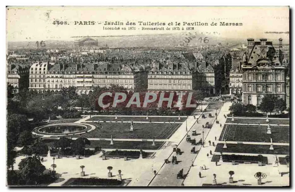 Paris — Jardin des Tuileries und Pavillon de Marsan — anonymer Verlag, Nr. 4498 - Vorderseite