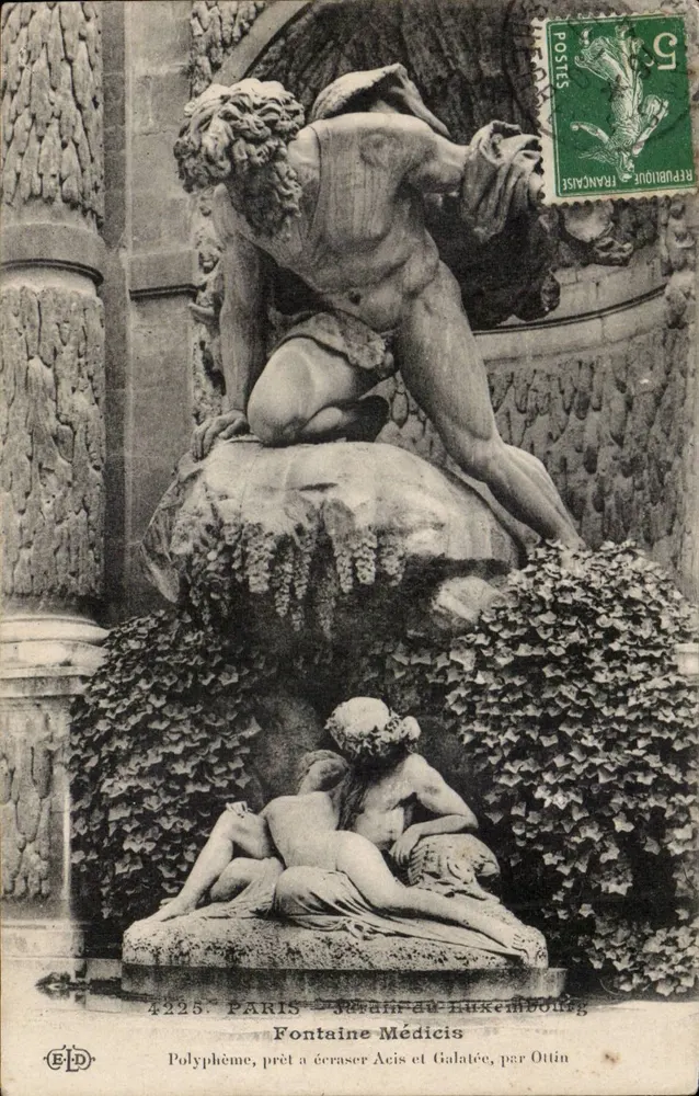 Fontaine Médicis — Polyphème bereit, Acis und Galatée zu zerquetschen, von Ottin — ELD, n° 4225 - Vorderseite