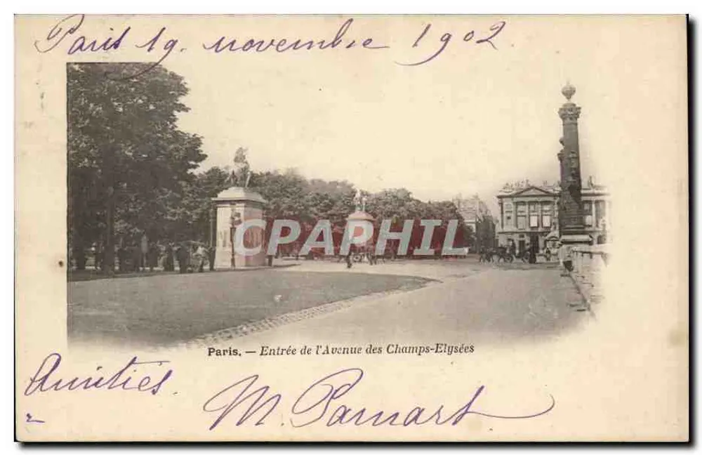 París — Entrada de la Avenue des Champs-Élysées — Anniéties, M. Pannart - Anverso