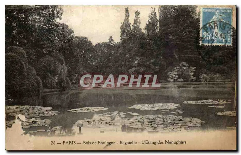 Paris — Bois de Boulogne — Bagatelle — Der Teich der Wasserlilien - Vorderseite