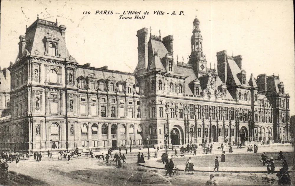 Paris — O Hôtel de Ville — A.P. Town Hall - Frente