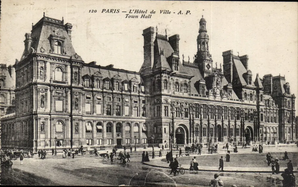 Paris — O Hotel de Ville — A.P. Town Hall - Frente